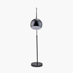 Feliciani Matt Black Metal and Black Marble Floor Lamp - thumbnail 4