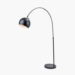 Feliciani Matt Black Metal and Black Marble Floor Lamp - thumbnail 2