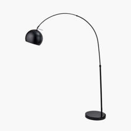 Feliciani Matt Black Metal and Black Marble Floor Lamp - thumbnail 3