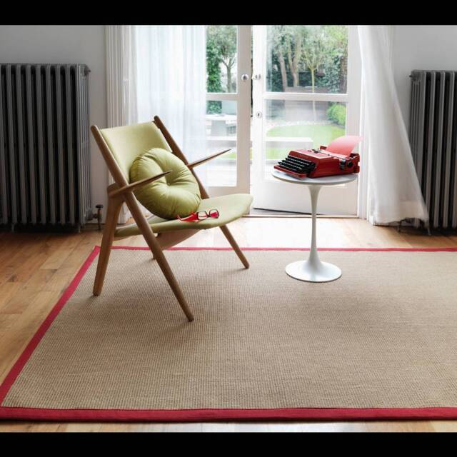 Sisal 200x300cm Linen/Red Rug - image 1