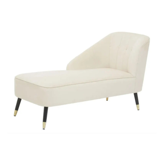 Yvette Cream Velvet Chaise Lounge - image 1