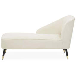 Yvette Cream Velvet Chaise Lounge - thumbnail 2