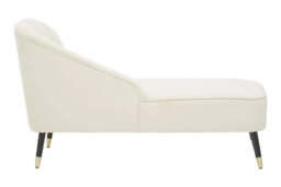 Yvette Cream Velvet Chaise Lounge - thumbnail 4