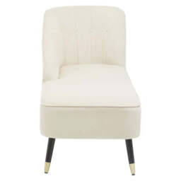 Yvette Cream Velvet Chaise Lounge - thumbnail 3
