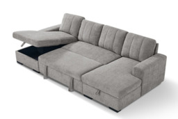 Como U Shape Sofabed With Ottoman Storage Grey Morgan - Malvern - Somerford - Calix - Euphoria - Plush Style - thumbnail 4