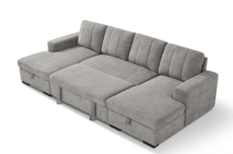 Como U Shape Sofabed With Ottoman Storage Grey Morgan - Malvern - Somerford - Calix - Euphoria - Plush Style - thumbnail 3