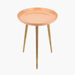 Seline Apricot Enamel and Gold Metal Side Table - thumbnail 3