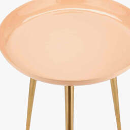 Seline Apricot Enamel and Gold Metal Side Table - thumbnail 4