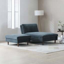 Eryx Navy Chenille Scott Chaise Sofa Bed - thumbnail 4