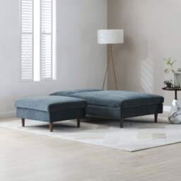 Eryx Navy Chenille Scott Chaise Sofa Bed - thumbnail 5