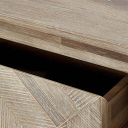 Marca Sand Wash Acacia Wood and Black Metal 1 Drawer Console Table - thumbnail 4