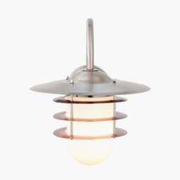 Centauri Brushed Steel Metal and Opaque Glass Wall Light - thumbnail 4