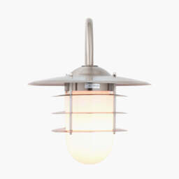 Centauri Brushed Steel Metal and Opaque Glass Wall Light - thumbnail 2