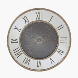 Antique Gold Wood and Geo Print Mirror Wall Clock - thumbnail 1