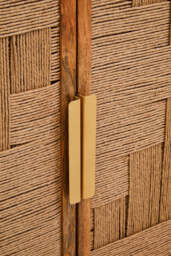 Teora Mango Wood Paper Rope Detail Four Door Sideboard - thumbnail 4