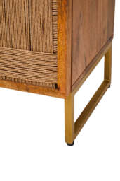 Teora Mango Wood Paper Rope Detail Four Door Sideboard - thumbnail 5