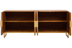 Teora Mango Wood Paper Rope Detail Four Door Sideboard - thumbnail 3