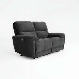 Cairo Black Lay-Z-Boy Style Fabric Power Recliner 2 Seater Sofa - thumbnail 1
