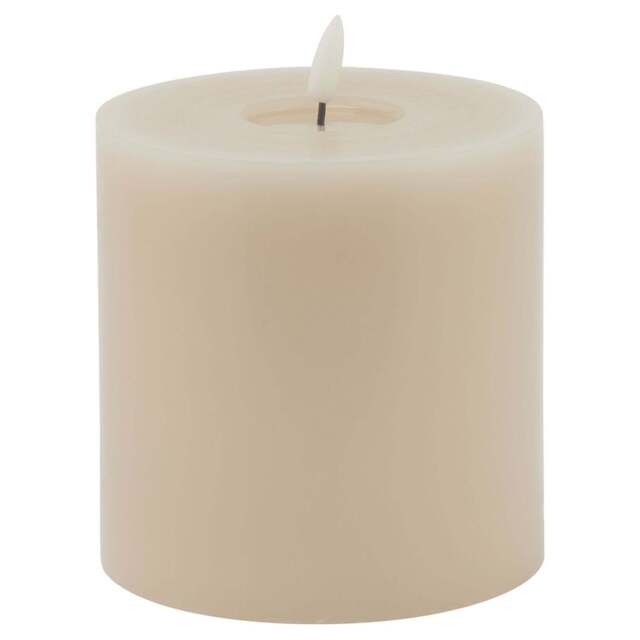 Luxe Collection Melt Effect 5x5 Taupe LED Wax Candle - image 1