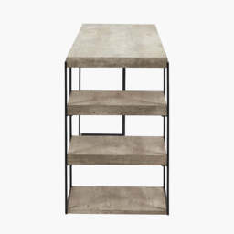 Jersey Concrete Effect Wood Veneer and Black Metal Desk - thumbnail 4