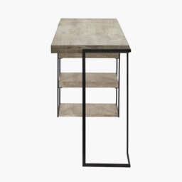 Jersey Concrete Effect Wood Veneer and Black Metal Desk - thumbnail 3