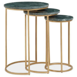 Mandoli Nest Of 3 Green Marble Tables - thumbnail 1