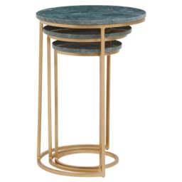 Mandoli Nest Of 3 Green Marble Tables - thumbnail 2