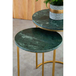Mandoli Nest Of 3 Green Marble Tables - thumbnail 4