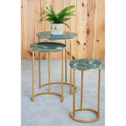 Mandoli Nest Of 3 Green Marble Tables - thumbnail 3