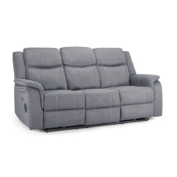 Galaxy Tech Recliner Fabric Grey 3 Seater Sofa - thumbnail 2