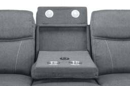 Galaxy Tech Recliner Fabric Grey 3 Seater Sofa - thumbnail 5