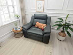 Boston Genuine Leather Electric Recliner Sofa Black Armchair - thumbnail 1