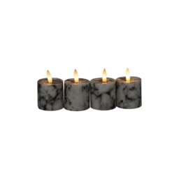 Luxe Collection Natural Glow Marble Set of 4 LED Votives - thumbnail 2