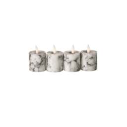 Luxe Collection Natural Glow Marble Set of 4 LED Votives - thumbnail 1