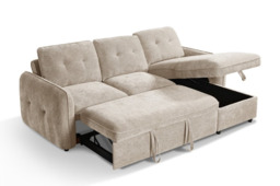 Moscow Universal L Shape Corner Sofa Bed Beige With Ottoman Storage Eastley - Kip - Quercioli - Barete - Metropolitan - Portobello - Aissa Style - thumbnail 6