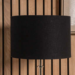 Lino 50cm Black Self Lined Linen Cylinder Lampshade - thumbnail 2