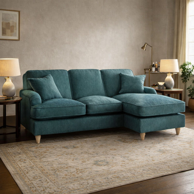 Right Hand Chaise Sofa Manhattan Emerald The Great Sofa Company - Piper - Vienna - Arthur - Emeline - Swift - Morris - image 1
