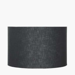 Lino 40cm Black Self Lined Linen Cylinder Lampshade - thumbnail 1
