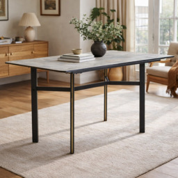 Imperia Ceramic Marble Effect Rectangular Dining Table - thumbnail 1
