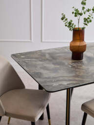 Imperia Ceramic Marble Effect Rectangular Dining Table - thumbnail 5