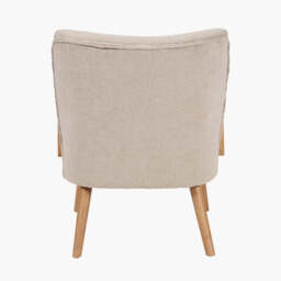 Sennori Taupe Teddy Fabric and Rubber Wood Occasional Chair - thumbnail 4