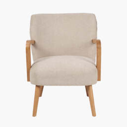 Sennori Taupe Teddy Fabric and Rubber Wood Occasional Chair - thumbnail 2