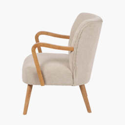 Sennori Taupe Teddy Fabric and Rubber Wood Occasional Chair - thumbnail 3