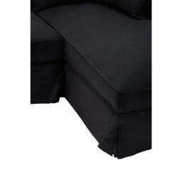 Ralph Three Seat Black Velvet Chaise Sofa - thumbnail 4