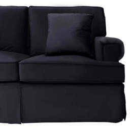 Ralph Three Seat Black Velvet Chaise Sofa - thumbnail 3