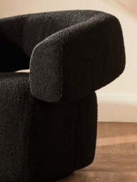 Oliveto Black Boucle Curved Revolving Armchair - thumbnail 5