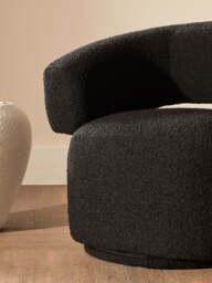 Oliveto Black Boucle Curved Revolving Armchair - thumbnail 6