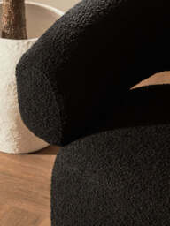 Oliveto Black Boucle Curved Revolving Armchair - thumbnail 4