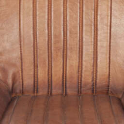 Angelo Vintage Brown Leather and Black Metal Retro Dining Chair - thumbnail 4