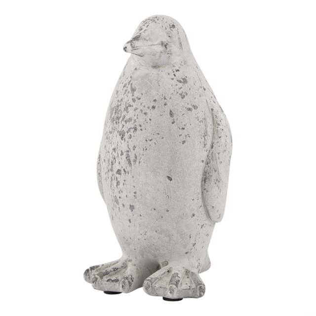 Small Grey Stone Effect Penguin Statue - image 1